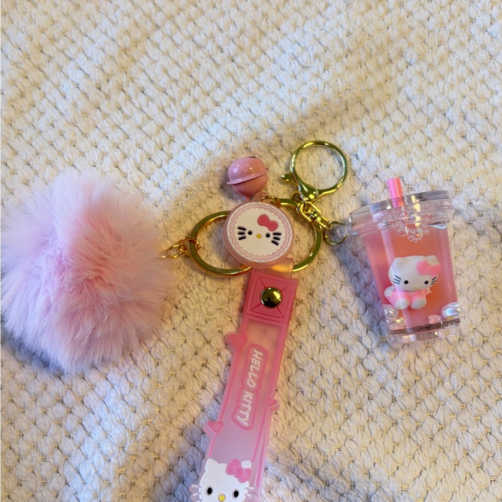 Hello Kitty Pink Drink Keychain Pom Pom Kawaii Bag Charm
♥️♥️ 5 for $25 ♥️♥️